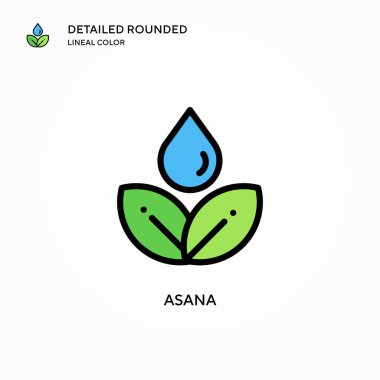 Asana vektör simgesi. Modern vektör illüstrasyon kavramları. Düzenlemesi ve kişiselleştirmesi kolay.