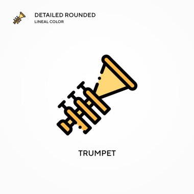 Trompet vektör simgesi. Modern vektör illüstrasyon kavramları. Düzenlemesi ve kişiselleştirmesi kolay.