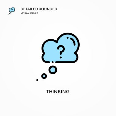 Vektör ikonu düşünüyorum. Modern vektör illüstrasyon kavramları. Düzenlemesi ve kişiselleştirmesi kolay.