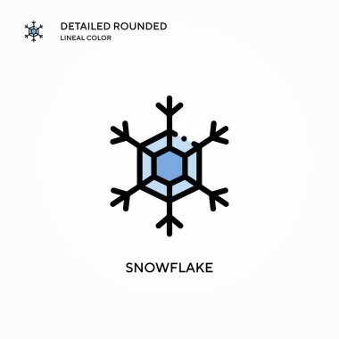 Kar Tanesi vektör simgesi. Modern vektör illüstrasyon kavramları. Düzenlemesi ve kişiselleştirmesi kolay.
