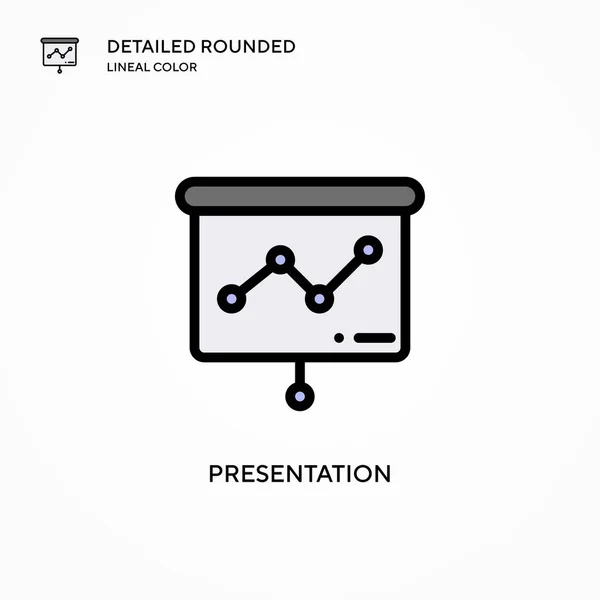 Präsentationsvektorsymbol Moderne Konzepte Zur Vektorillustration Einfach Bearbeiten Und Anzupassen — Stockvektor