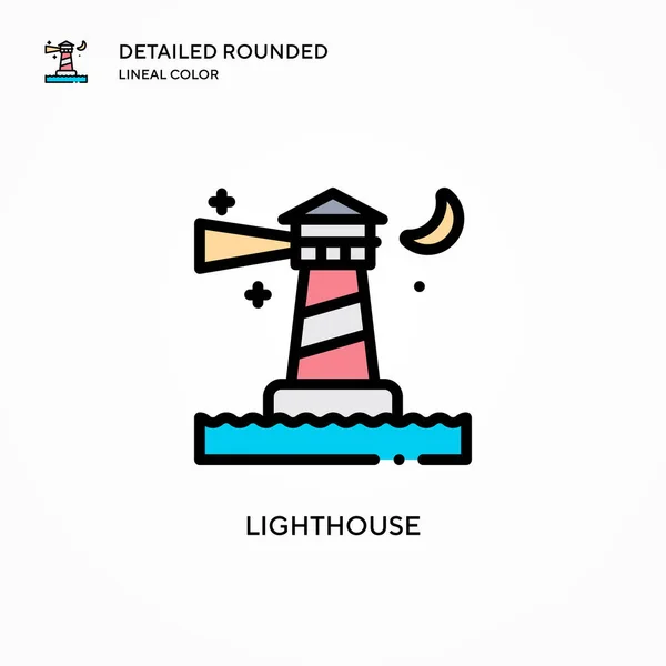 Lighthouse Vector Icon Modern Vector Illustration Concepts Easy Edit Customize — Stock Vector