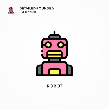 Robot vektör simgesi. Modern vektör illüstrasyon kavramları. Düzenlemesi ve kişiselleştirmesi kolay.