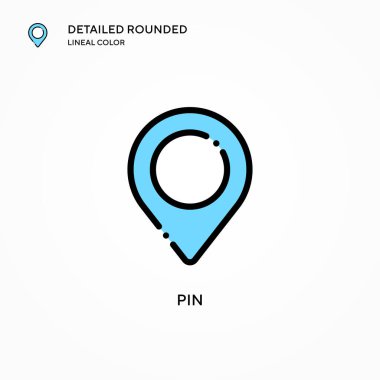 Pin vektör simgesi. Modern vektör illüstrasyon kavramları. Düzenlemesi ve kişiselleştirmesi kolay.