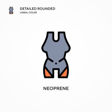 Neoprene vektör simgesi. Modern vektör illüstrasyon kavramları. Düzenlemesi ve kişiselleştirmesi kolay.