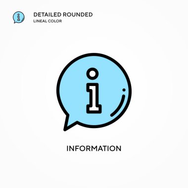 Bilgi vektör simgesi. Modern vektör illüstrasyon kavramları. Düzenlemesi ve kişiselleştirmesi kolay.