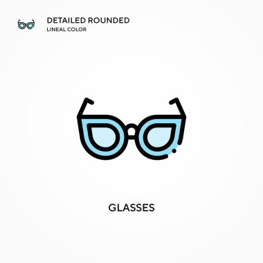 Gözlük vektör simgesi. Modern vektör illüstrasyon kavramları. Düzenlemesi ve kişiselleştirmesi kolay.