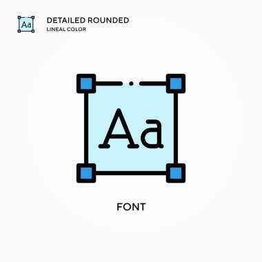 Yazı tipi vektör simgesi. Modern vektör illüstrasyon kavramları. Düzenlemesi ve kişiselleştirmesi kolay.