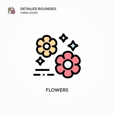 Çiçek vektör simgesi. Modern vektör illüstrasyon kavramları. Düzenlemesi ve kişiselleştirmesi kolay.