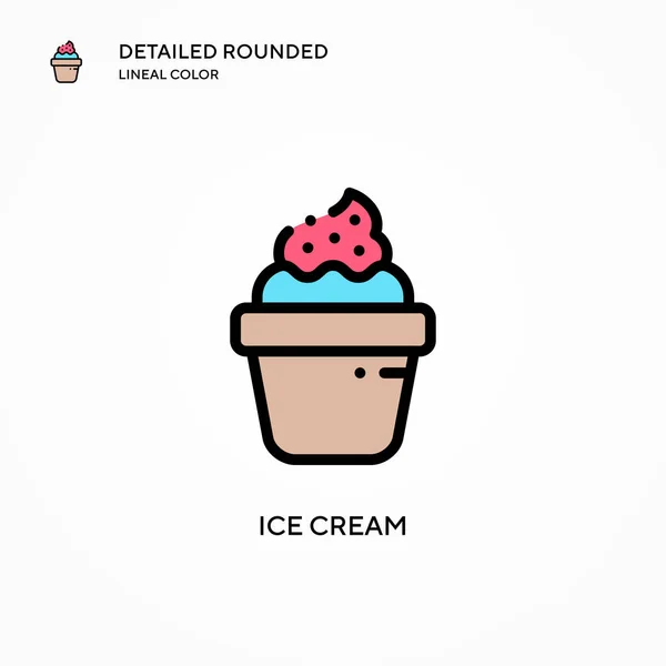 Ice Cream Vector Icon Modern Vector Illustration Concepts Easy Edit — Stock Vector