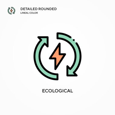 Ekolojik vektör simgesi. Modern vektör illüstrasyon kavramları. Düzenlemesi ve kişiselleştirmesi kolay.