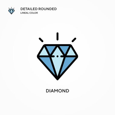 Elmas vektör simgesi. Modern vektör illüstrasyon kavramları. Düzenlemesi ve kişiselleştirmesi kolay.