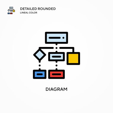 Diyagram vektör simgesi. Modern vektör illüstrasyon kavramları. Düzenlemesi ve kişiselleştirmesi kolay.