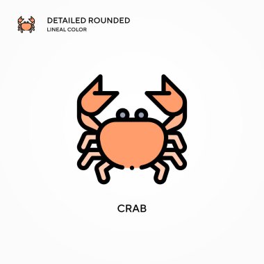 Yengeç vektör simgesi. Modern vektör illüstrasyon kavramları. Düzenlemesi ve kişiselleştirmesi kolay.