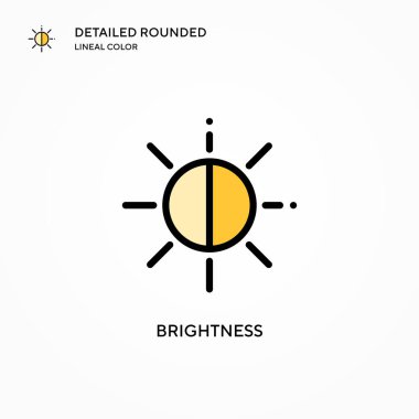 Parlaklık vektör simgesi. Modern vektör illüstrasyon kavramları. Düzenlemesi ve kişiselleştirmesi kolay.