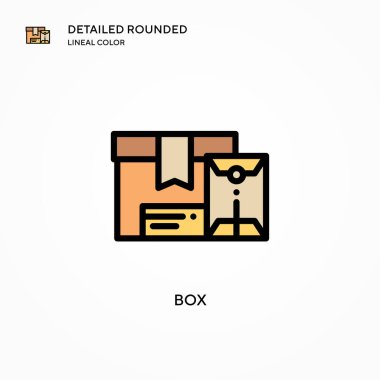 Kutu vektör simgesi. Modern vektör illüstrasyon kavramları. Düzenlemesi ve kişiselleştirmesi kolay.