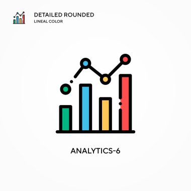 Analitik-6 vektör simgesi. Modern vektör illüstrasyon kavramları. Düzenlemesi ve kişiselleştirmesi kolay.