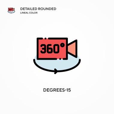 Derece-15 vektör simgesi. Modern vektör illüstrasyon kavramları. Düzenlemesi ve kişiselleştirmesi kolay.