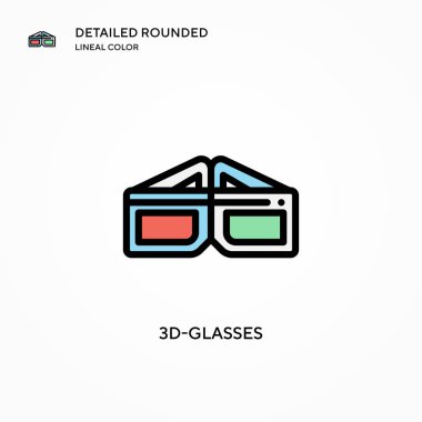 3D gözlük vektör simgesi. Modern vektör illüstrasyon kavramları. Düzenlemesi ve kişiselleştirmesi kolay.