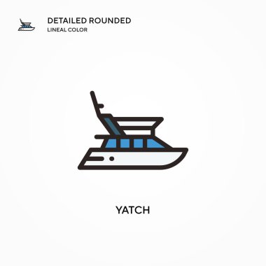 Yatch vektör simgesi. Modern vektör illüstrasyon kavramları. Düzenlemesi ve kişiselleştirmesi kolay.