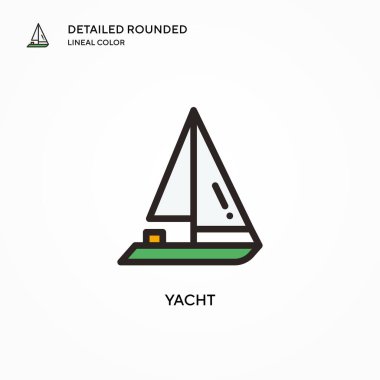 Yat vektör simgesi. Modern vektör illüstrasyon kavramları. Düzenlemesi ve kişiselleştirmesi kolay.
