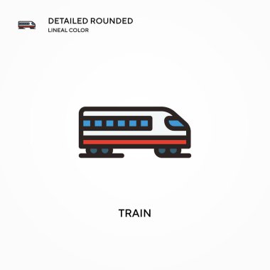Tren vektör simgesi. Modern vektör illüstrasyon kavramları. Düzenlemesi ve kişiselleştirmesi kolay.