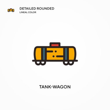 Tank-vagon vektör simgesi. Modern vektör illüstrasyon kavramları. Düzenlemesi ve kişiselleştirmesi kolay.