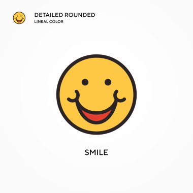 Gülümse vektör simgesi. Modern vektör illüstrasyon kavramları. Düzenlemesi ve kişiselleştirmesi kolay.