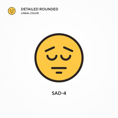Sad-4 vektör simgesi. Modern vektör illüstrasyon kavramları. Düzenlemesi ve kişiselleştirmesi kolay.
