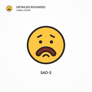 Sad-2 vektör simgesi. Modern vektör illüstrasyon kavramları. Düzenlemesi ve kişiselleştirmesi kolay.