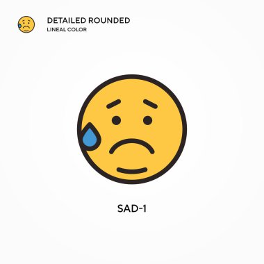 Sad-1 vektör simgesi. Modern vektör illüstrasyon kavramları. Düzenlemesi ve kişiselleştirmesi kolay.
