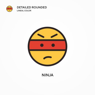 Ninja vektör simgesi. Modern vektör illüstrasyon kavramları. Düzenlemesi ve kişiselleştirmesi kolay.