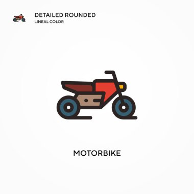 Motosiklet vektör simgesi. Modern vektör illüstrasyon kavramları. Düzenlemesi ve kişiselleştirmesi kolay.