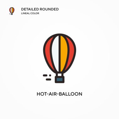 Sıcak hava balonu vektör simgesi. Modern vektör illüstrasyon kavramları. Düzenlemesi ve kişiselleştirmesi kolay.
