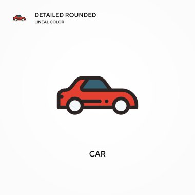 Araba vektör simgesi. Modern vektör illüstrasyon kavramları. Düzenlemesi ve kişiselleştirmesi kolay.