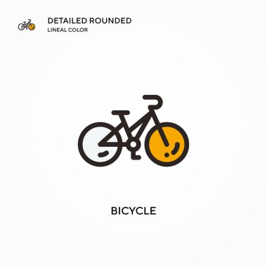 Bisiklet vektör simgesi. Modern vektör illüstrasyon kavramları. Düzenlemesi ve kişiselleştirmesi kolay.