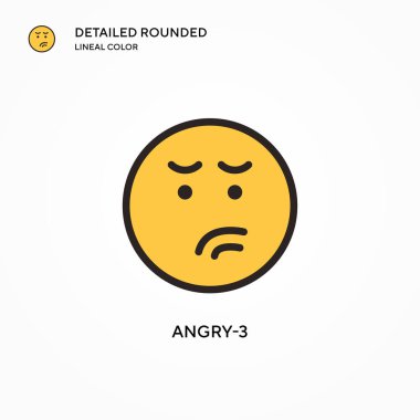 Kızgın-3 vektör simgesi. Modern vektör illüstrasyon kavramları. Düzenlemesi ve kişiselleştirmesi kolay.