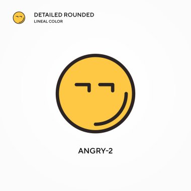 Kızgın-2 vektör simgesi. Modern vektör illüstrasyon kavramları. Düzenlemesi ve kişiselleştirmesi kolay.
