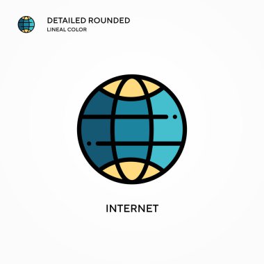 İnternet vektör simgesi. Modern vektör illüstrasyon kavramları. Düzenlemesi ve kişiselleştirmesi kolay.
