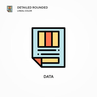 Veri vektör simgesi. Modern vektör illüstrasyon kavramları. Düzenlemesi ve kişiselleştirmesi kolay.