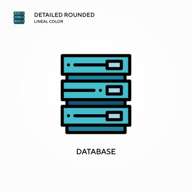 Veritabanı vektör simgesi. Modern vektör illüstrasyon kavramları. Düzenlemesi ve kişiselleştirmesi kolay.