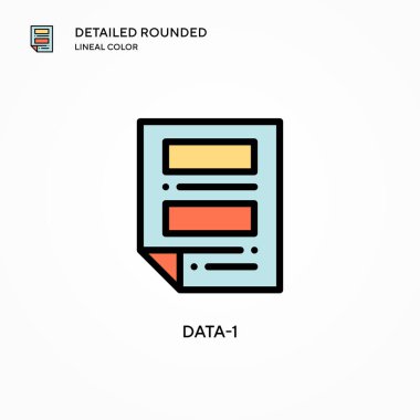 Veri-1 vektör simgesi. Modern vektör illüstrasyon kavramları. Düzenlemesi ve kişiselleştirmesi kolay.