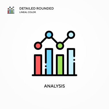 Analiz vektör simgesi. Modern vektör illüstrasyon kavramları. Düzenlemesi ve kişiselleştirmesi kolay.