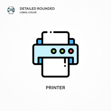 Yazıcı vektör simgesi. Modern vektör illüstrasyon kavramları. Düzenlemesi ve kişiselleştirmesi kolay.