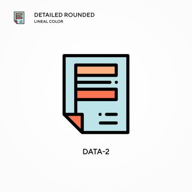Veri-2 vektör simgesi. Modern vektör illüstrasyon kavramları. Düzenlemesi ve kişiselleştirmesi kolay.