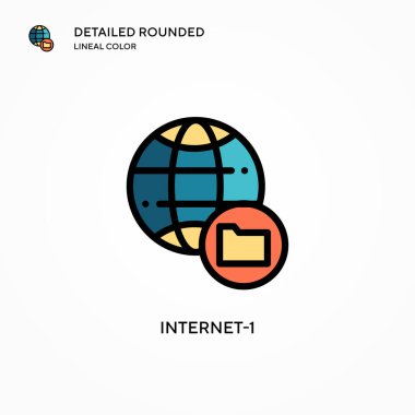 İnternet-1 vektör simgesi. Modern vektör illüstrasyon kavramları. Düzenlemesi ve kişiselleştirmesi kolay.