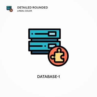 Veritabanı-1 vektör simgesi. Modern vektör illüstrasyon kavramları. Düzenlemesi ve kişiselleştirmesi kolay.