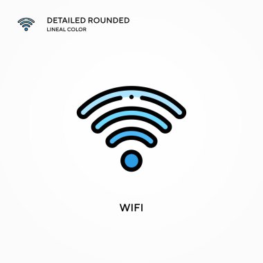 Wifi vektör simgesi. Modern vektör illüstrasyon kavramları. Düzenlemesi ve kişiselleştirmesi kolay.
