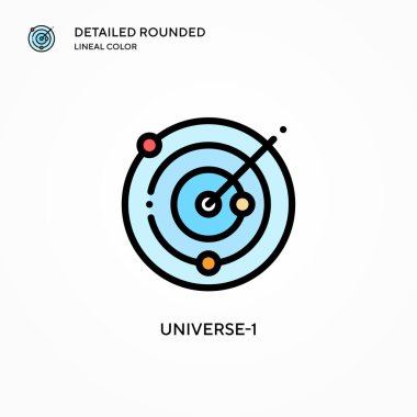 Evren-1 vektör simgesi. Modern vektör illüstrasyon kavramları. Düzenlemesi ve kişiselleştirmesi kolay.