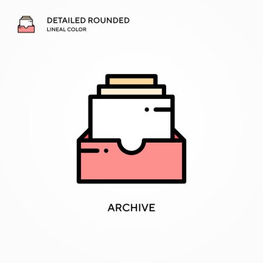 Arşiv vektör simgesi. Modern vektör illüstrasyon kavramları. Düzenlemesi ve kişiselleştirmesi kolay.